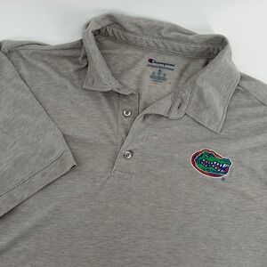 Champion Men's Gray Florida Gators Polo Shirt XL Authentic Athleticwear